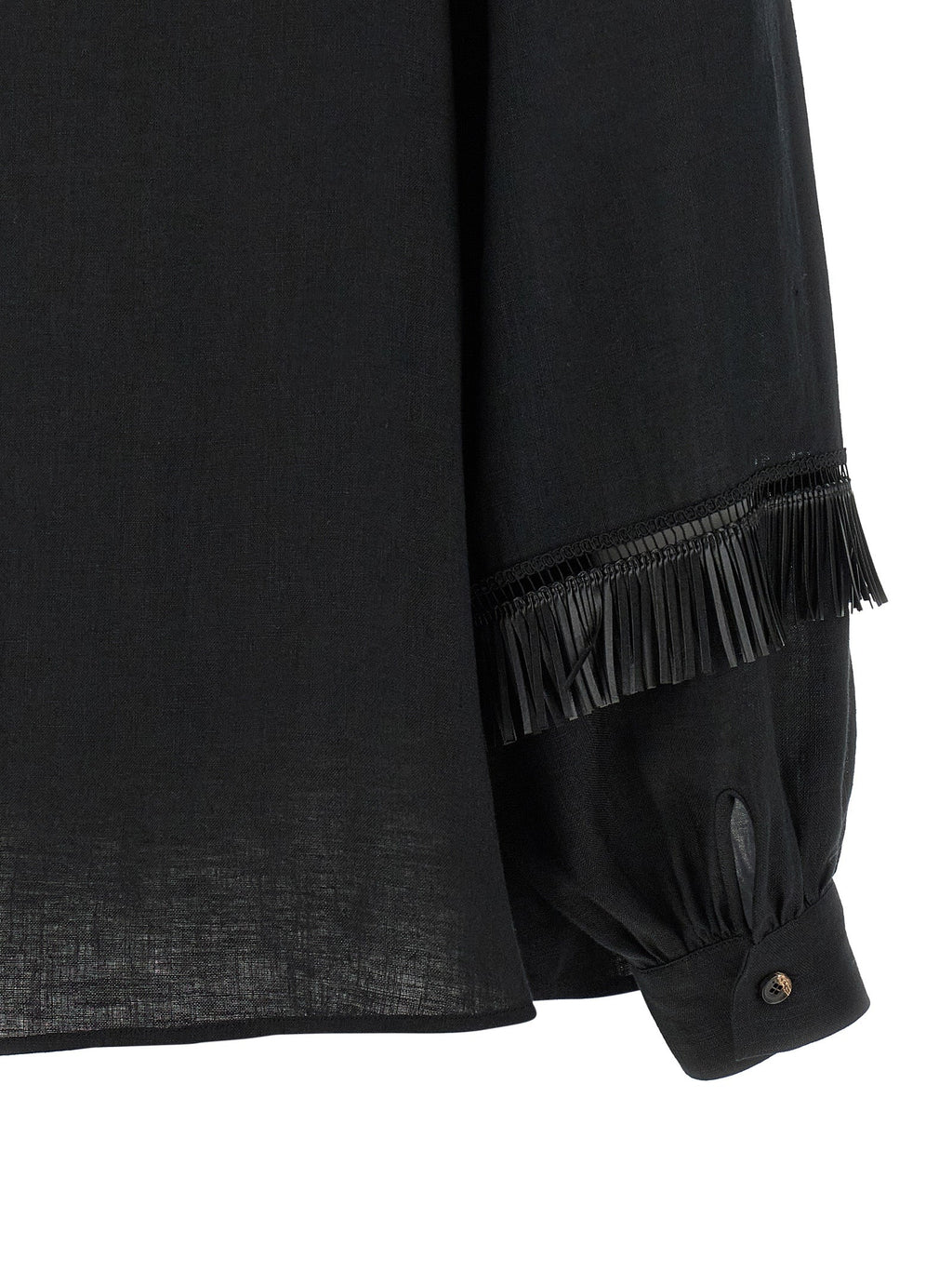 Kiton Black Linen Blouse