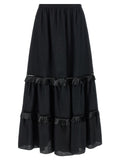 Kiton Black Linen Mini Skirt