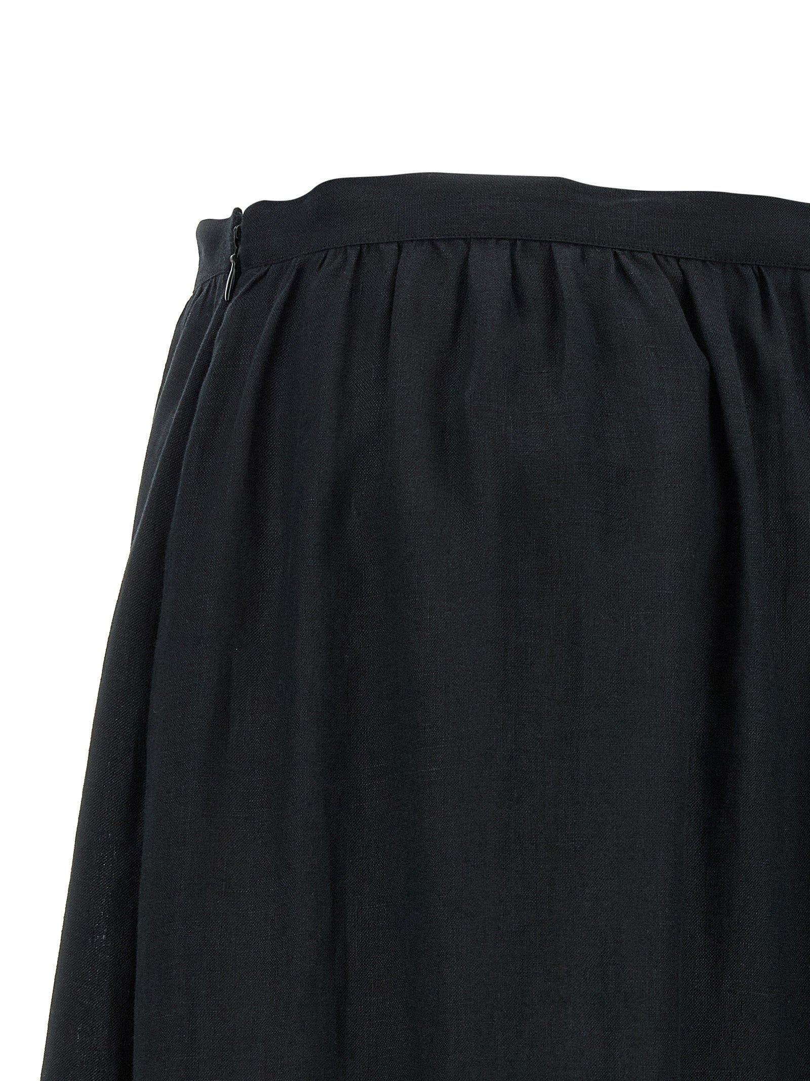 Kiton Black Linen Mini Skirt