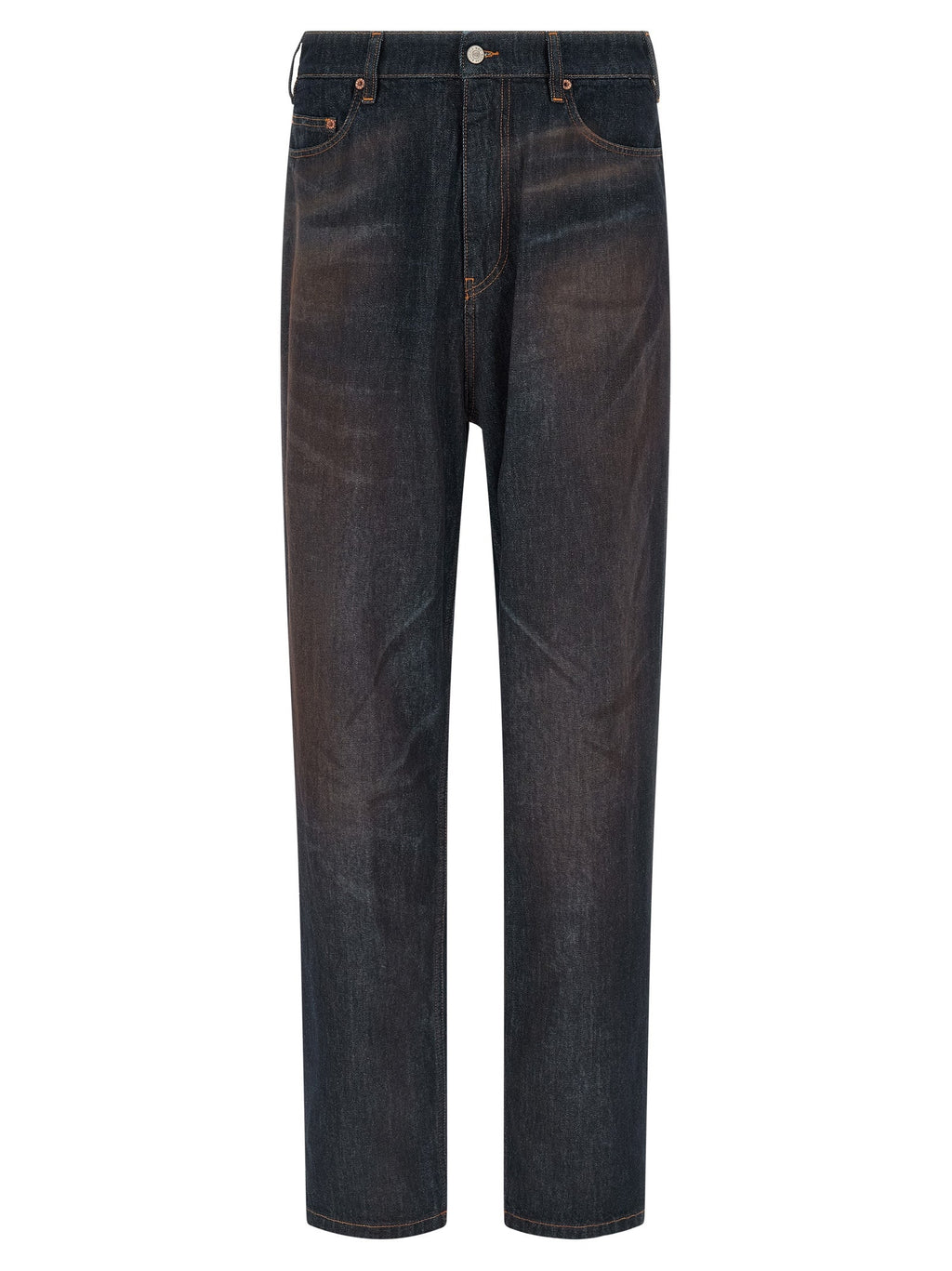 MM6 Maison Margiela Blue Cotton Straight-Leg Jeans