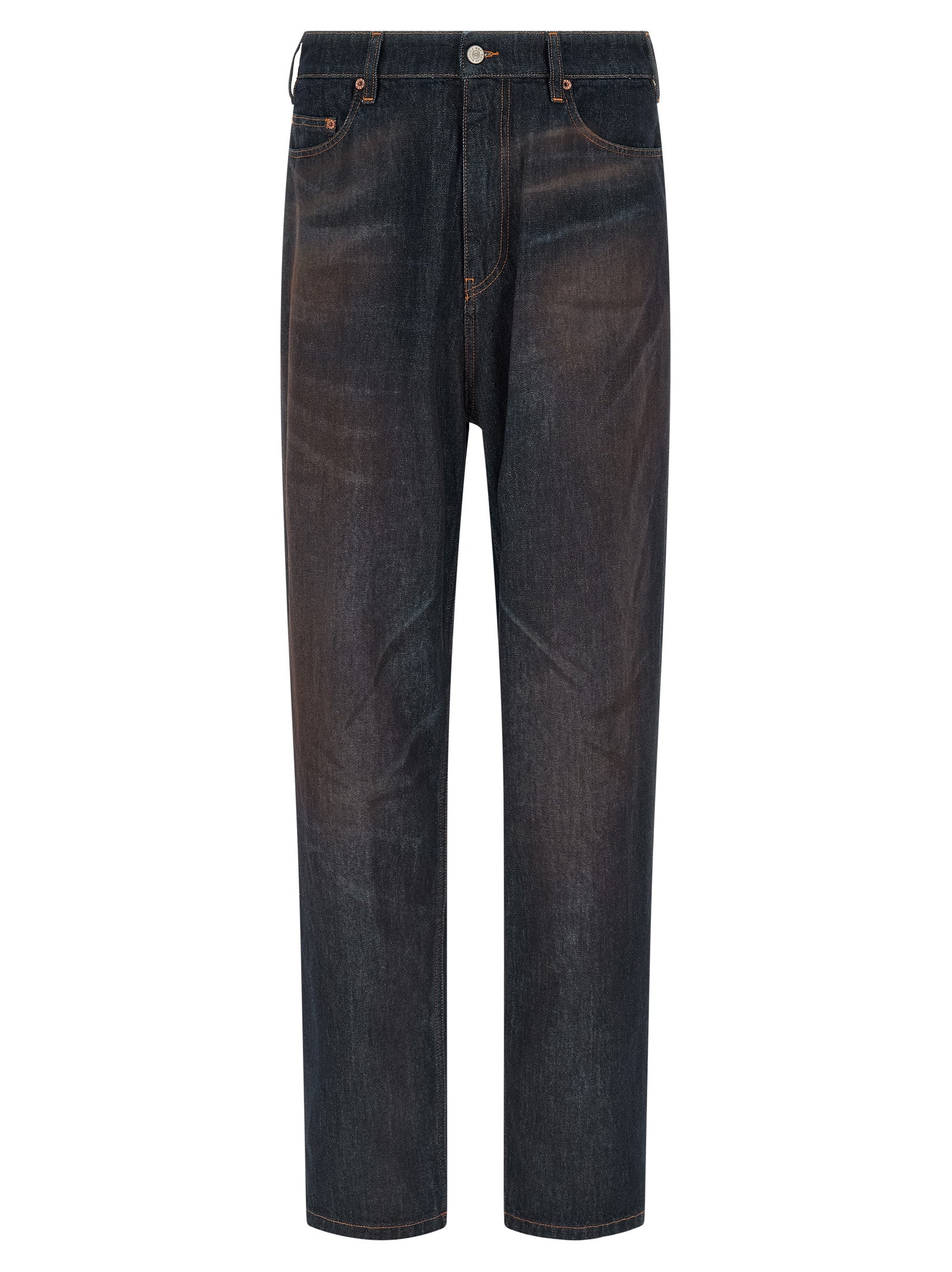 MM6 Maison Margiela Blue Cotton Straight-Leg Jeans