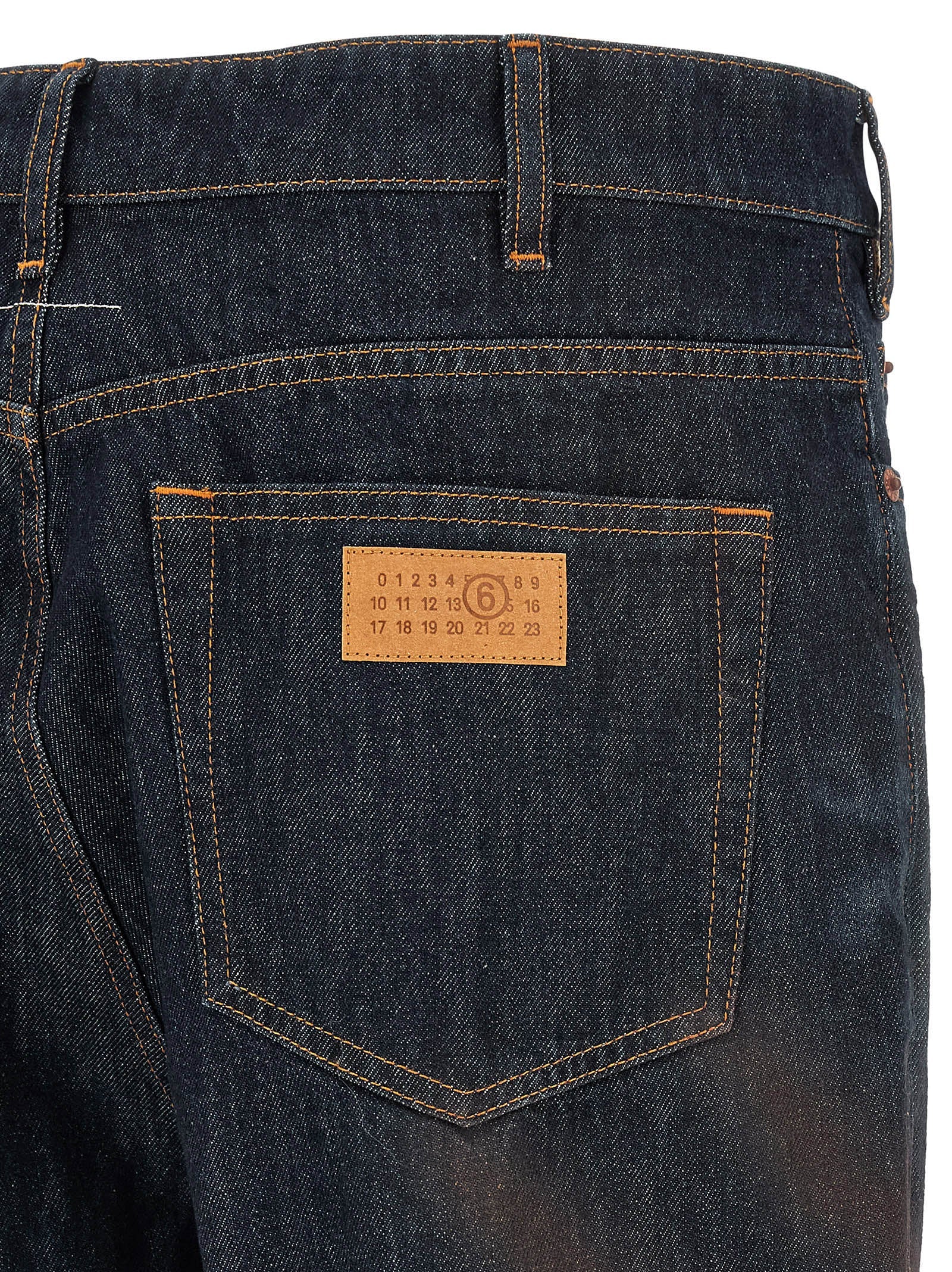 MM6 Maison Margiela Blue Cotton Straight-Leg Jeans