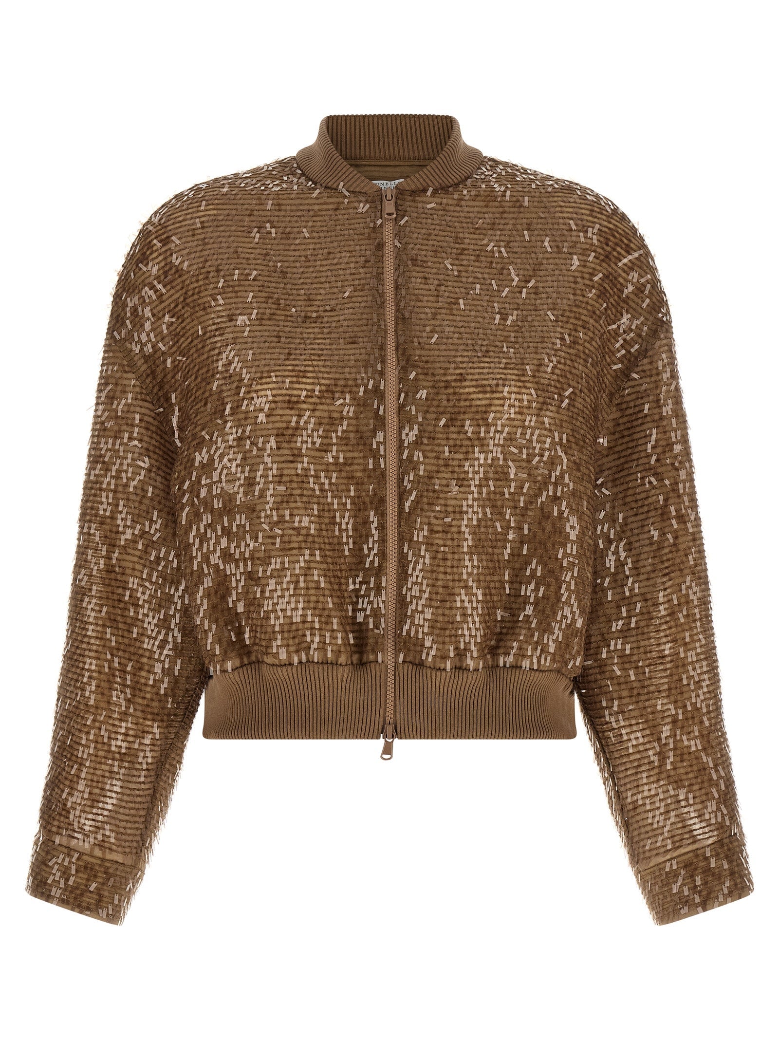 Brunello Cucinelli Brown Silk Cardigan