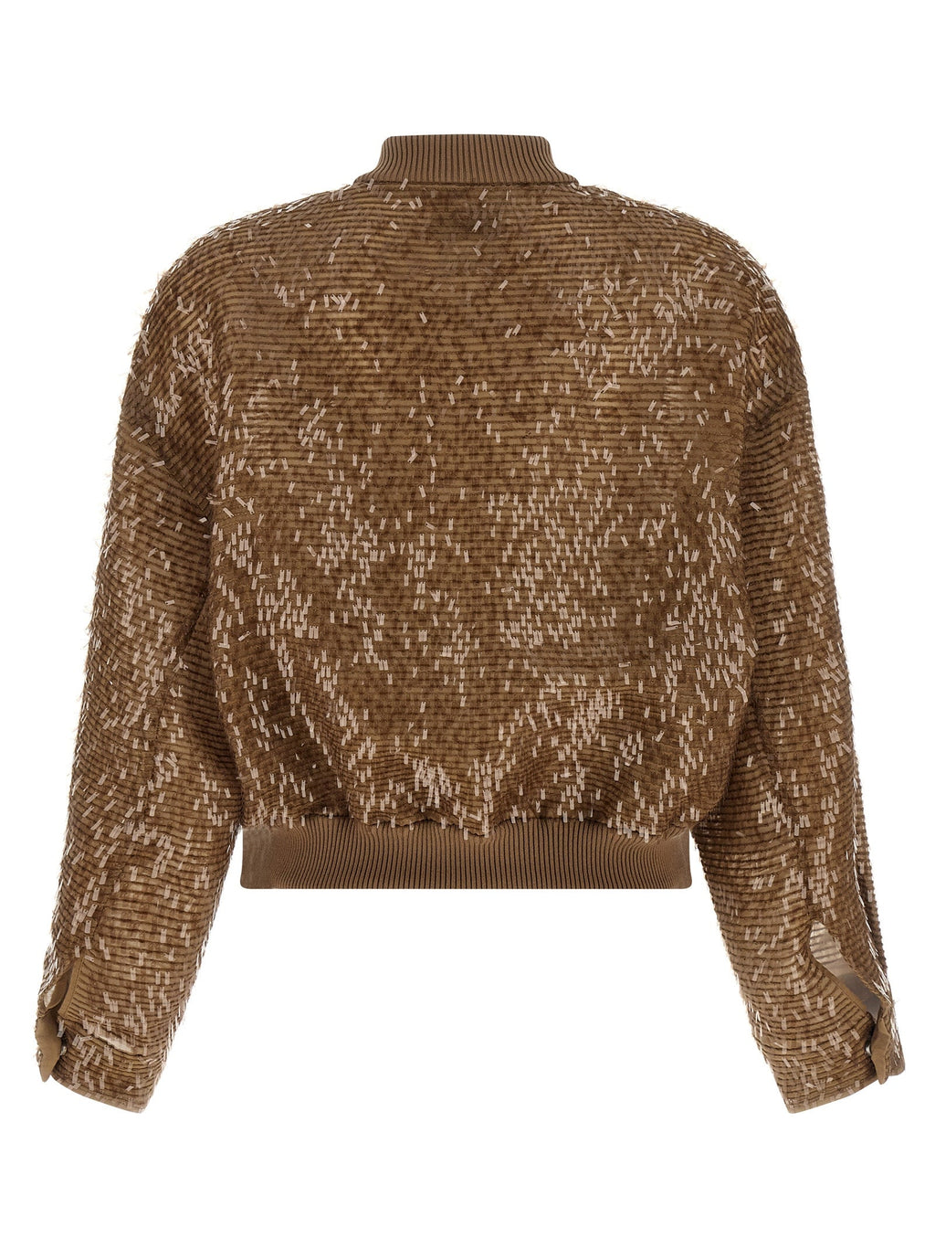 Brunello Cucinelli Brown Silk Cardigan