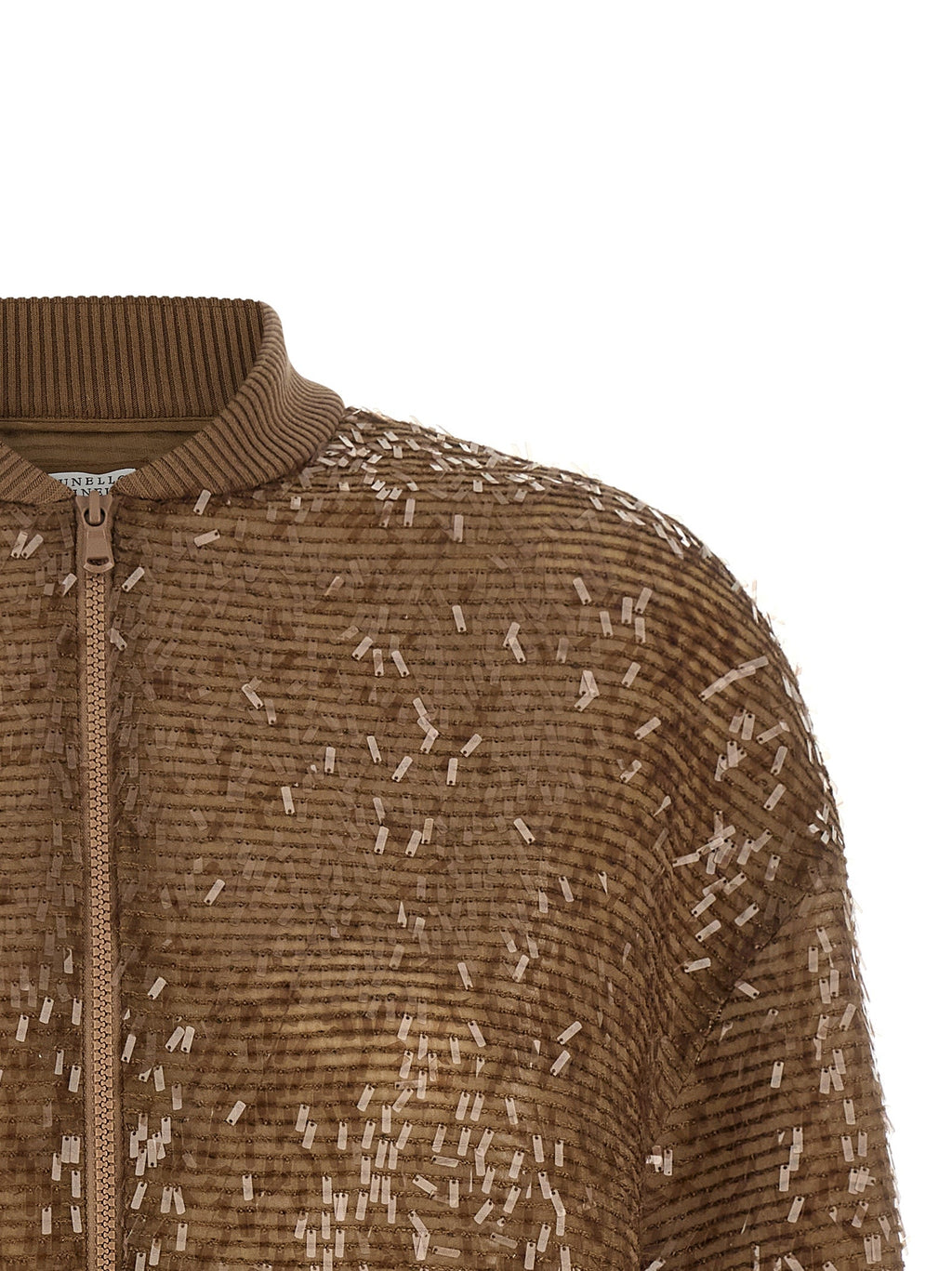 Brunello Cucinelli Brown Silk Cardigan