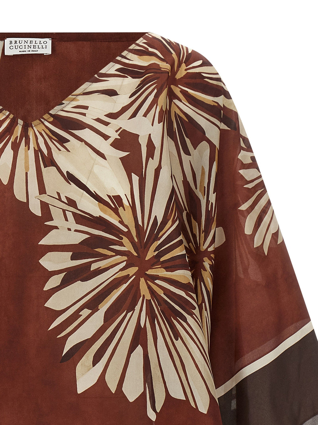 Brunello Cucinelli Bordeaux Silk Blouse
