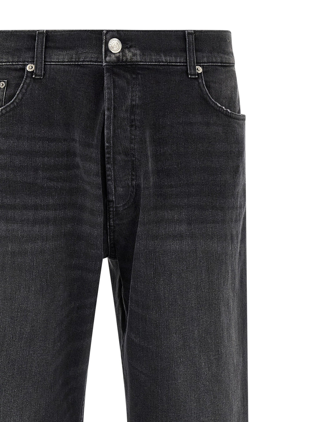 Department 5 Black Cotton Cropped Jeans