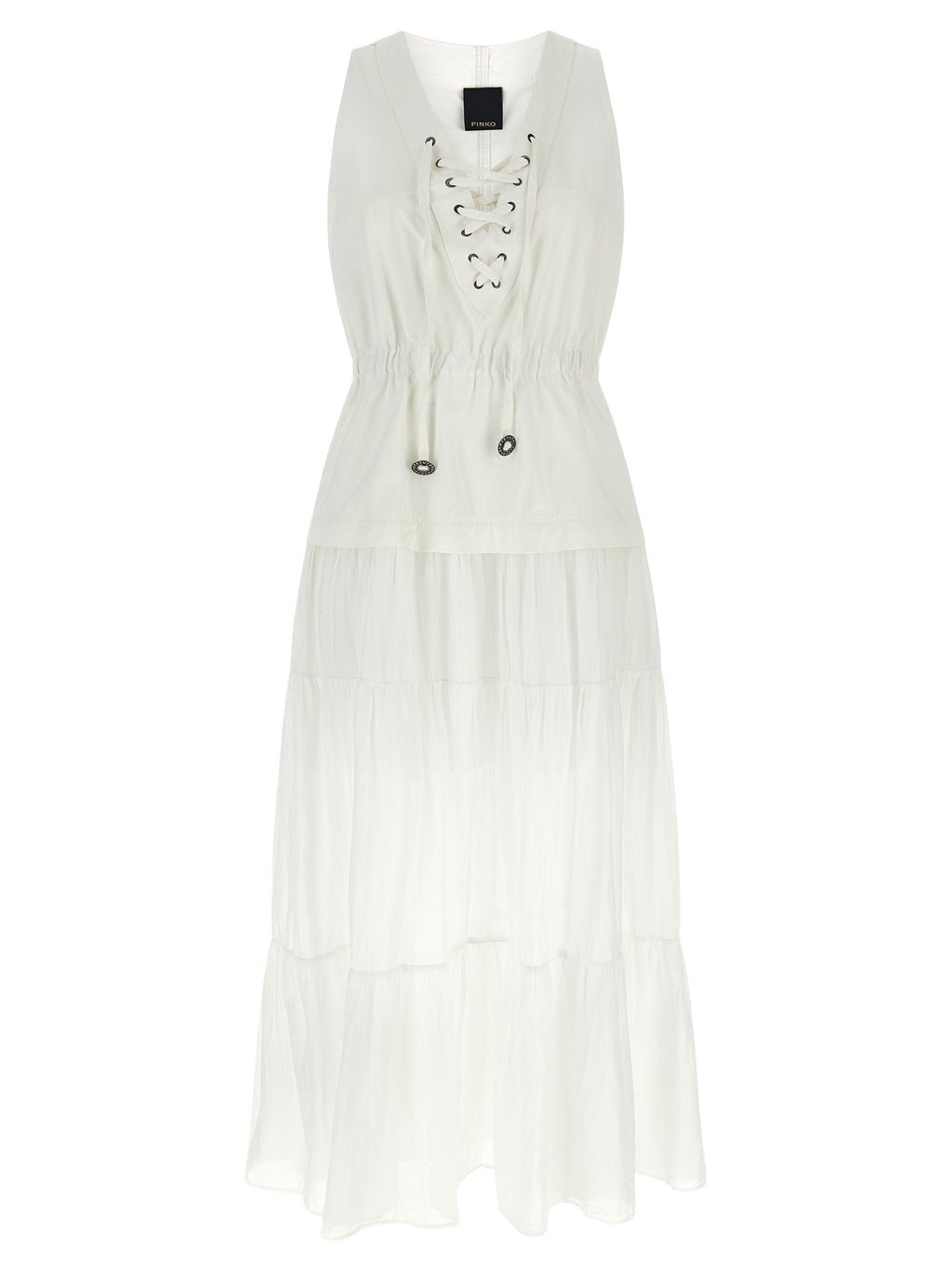 PINKO White Cotton Long Dress