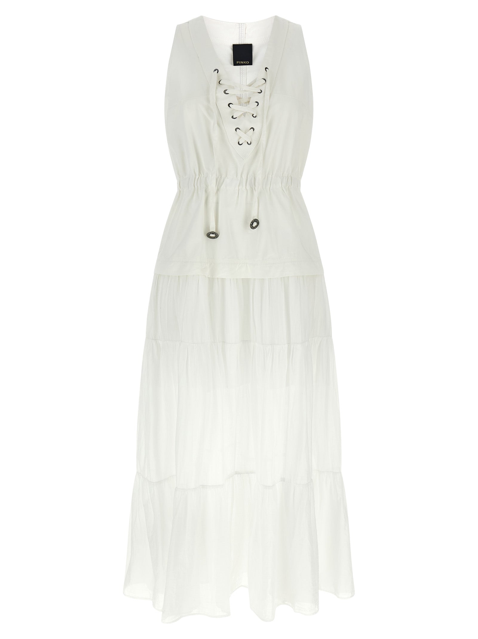 PINKO White Cotton Long Dress
