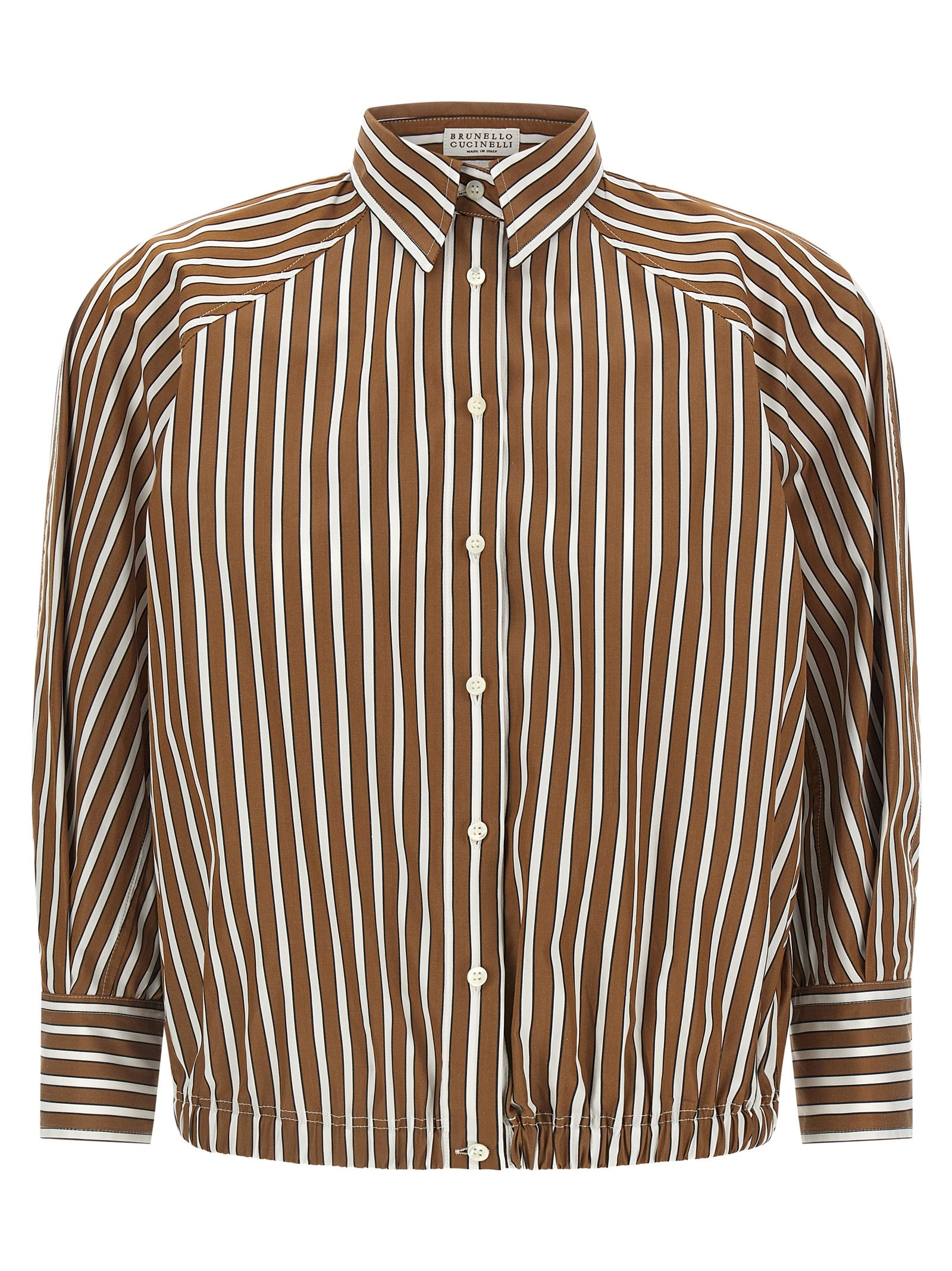 Brunello Cucinelli Brown Cotton Blouse