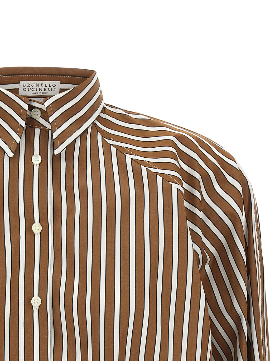 Brunello Cucinelli Brown Cotton Blouse