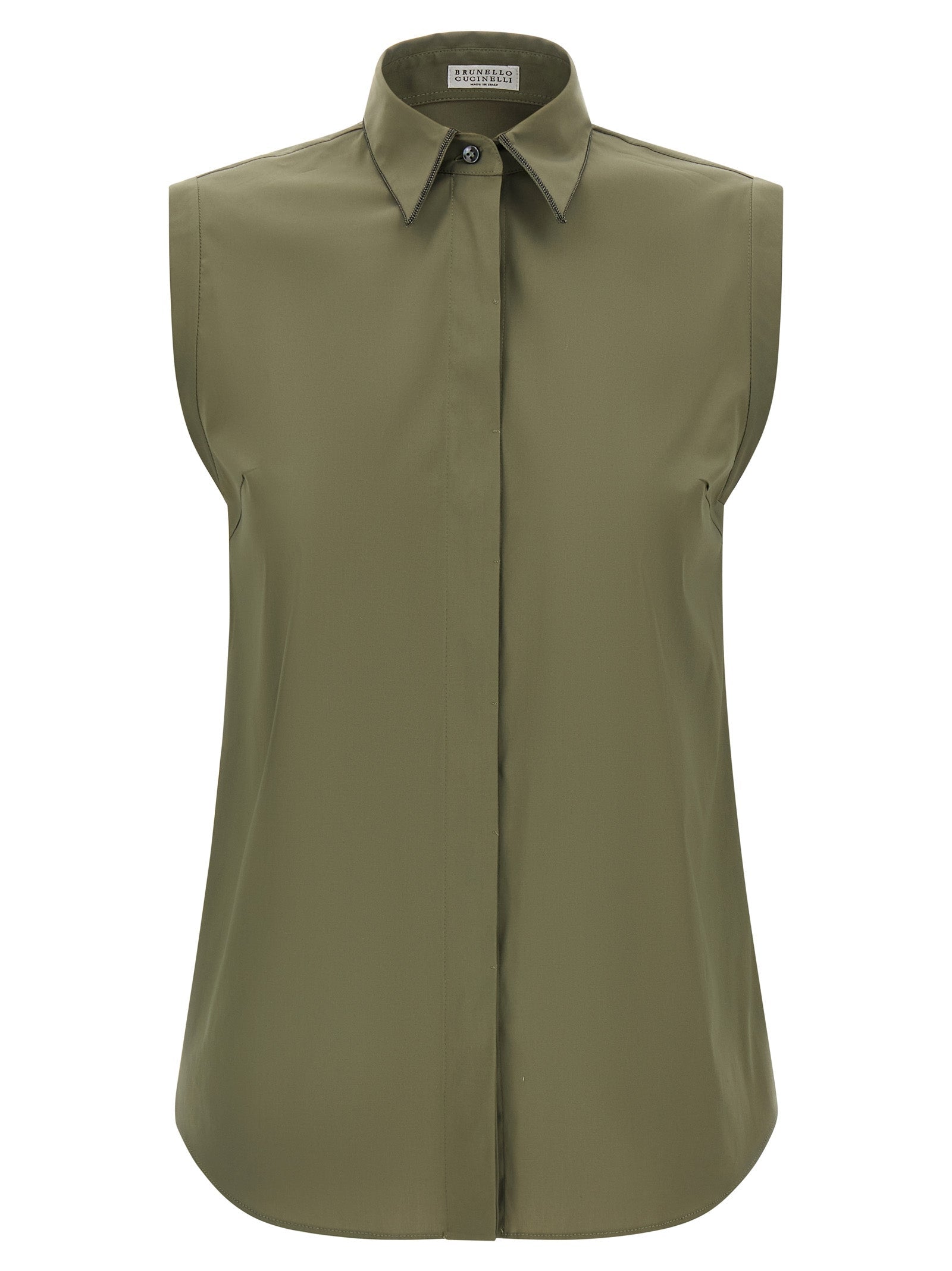 Brunello Cucinelli Bicolor Cotton Blouse