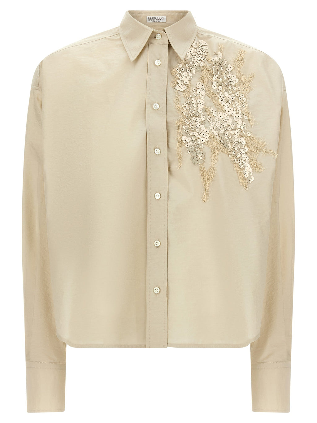 Brunello Cucinelli Beige Cotton Blouse