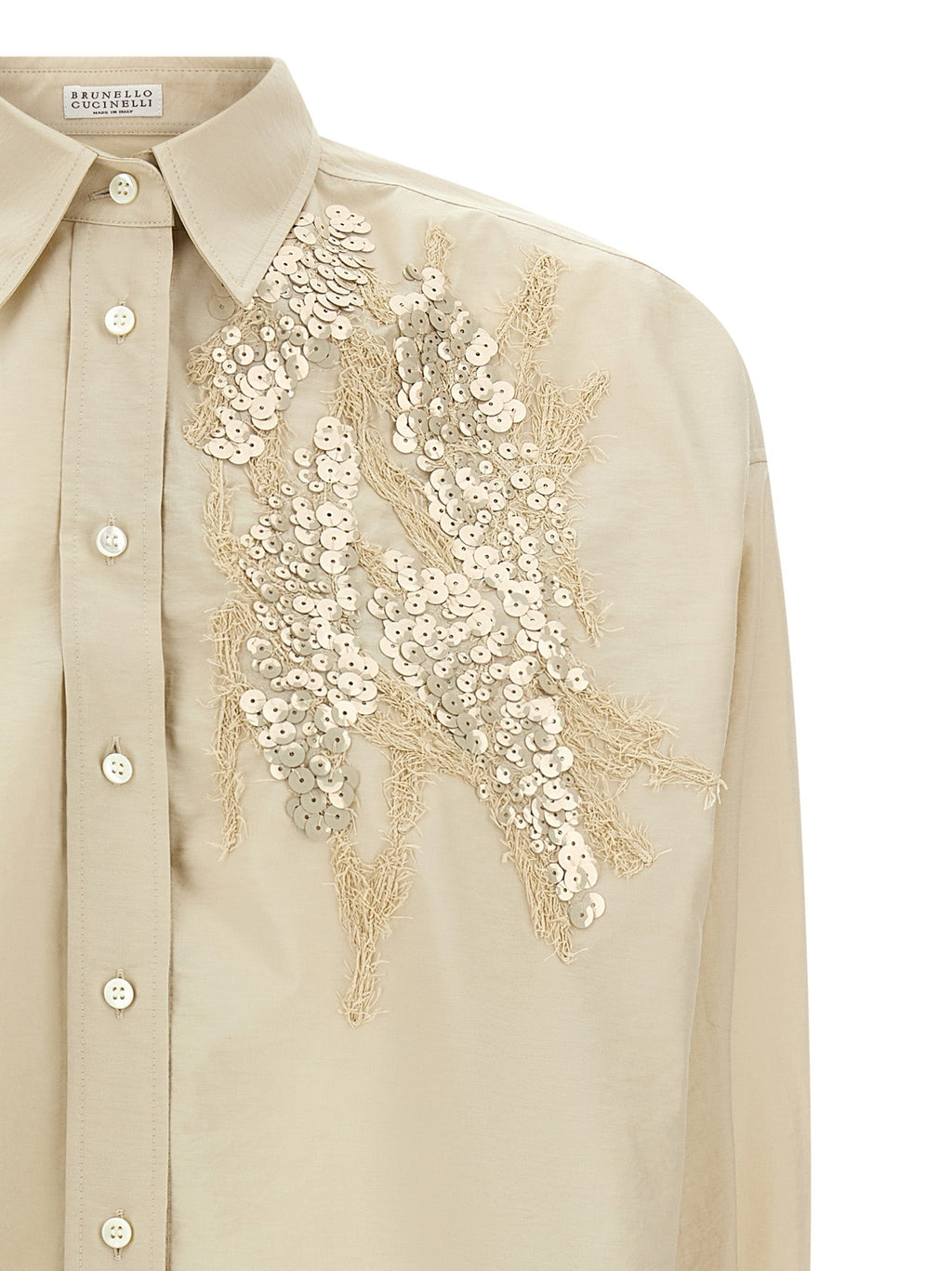 Brunello Cucinelli Beige Cotton Blouse