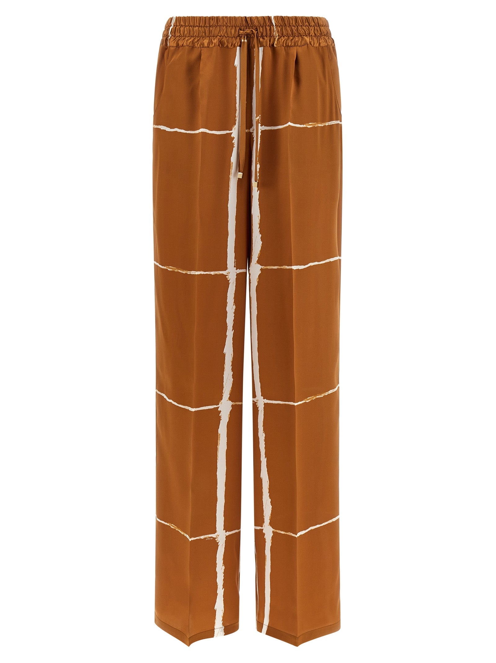 Kiton Brown Silk Casual Pants