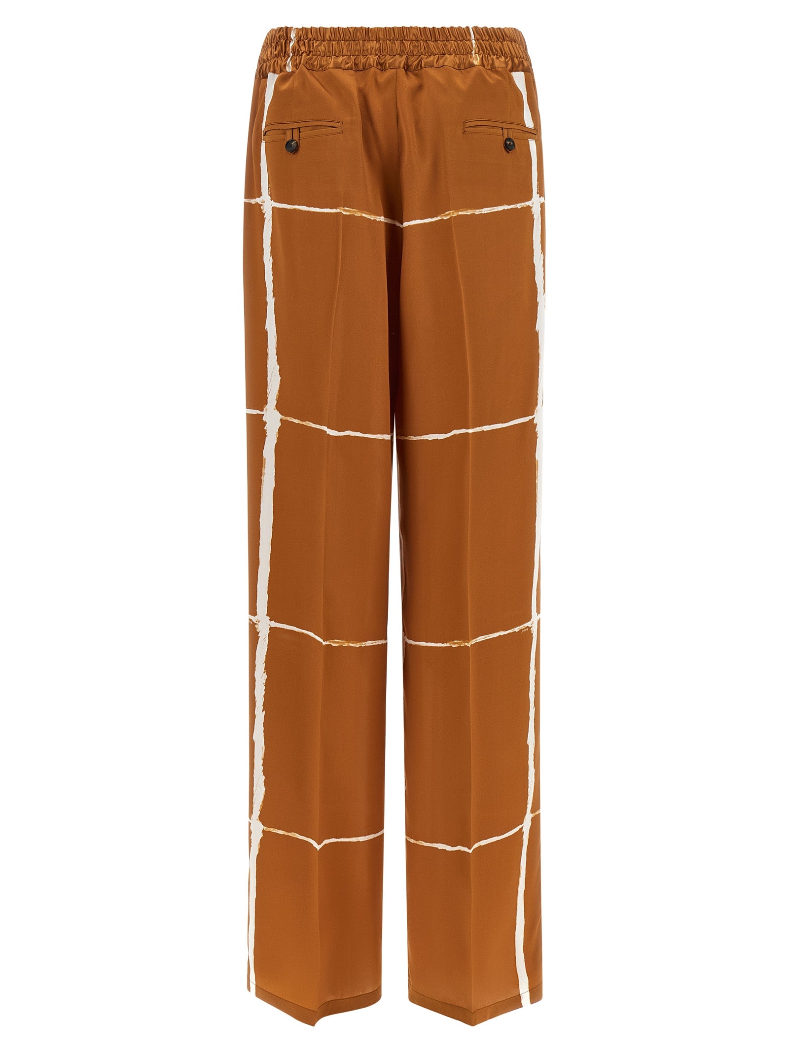 Kiton Brown Silk Casual Pants
