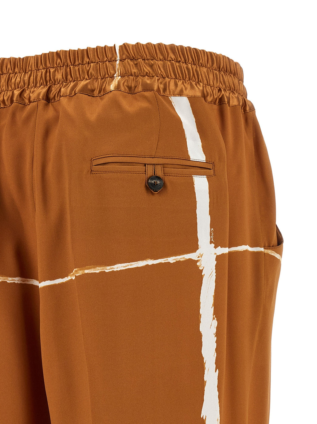 Kiton Brown Silk Casual Pants
