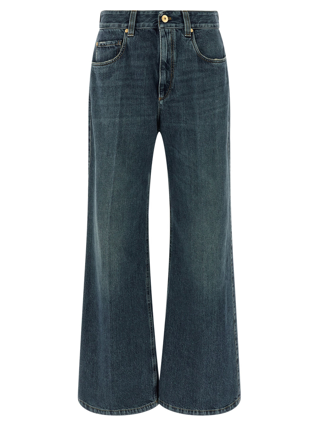 Brunello Cucinelli Blue Cotton Flared Jeans