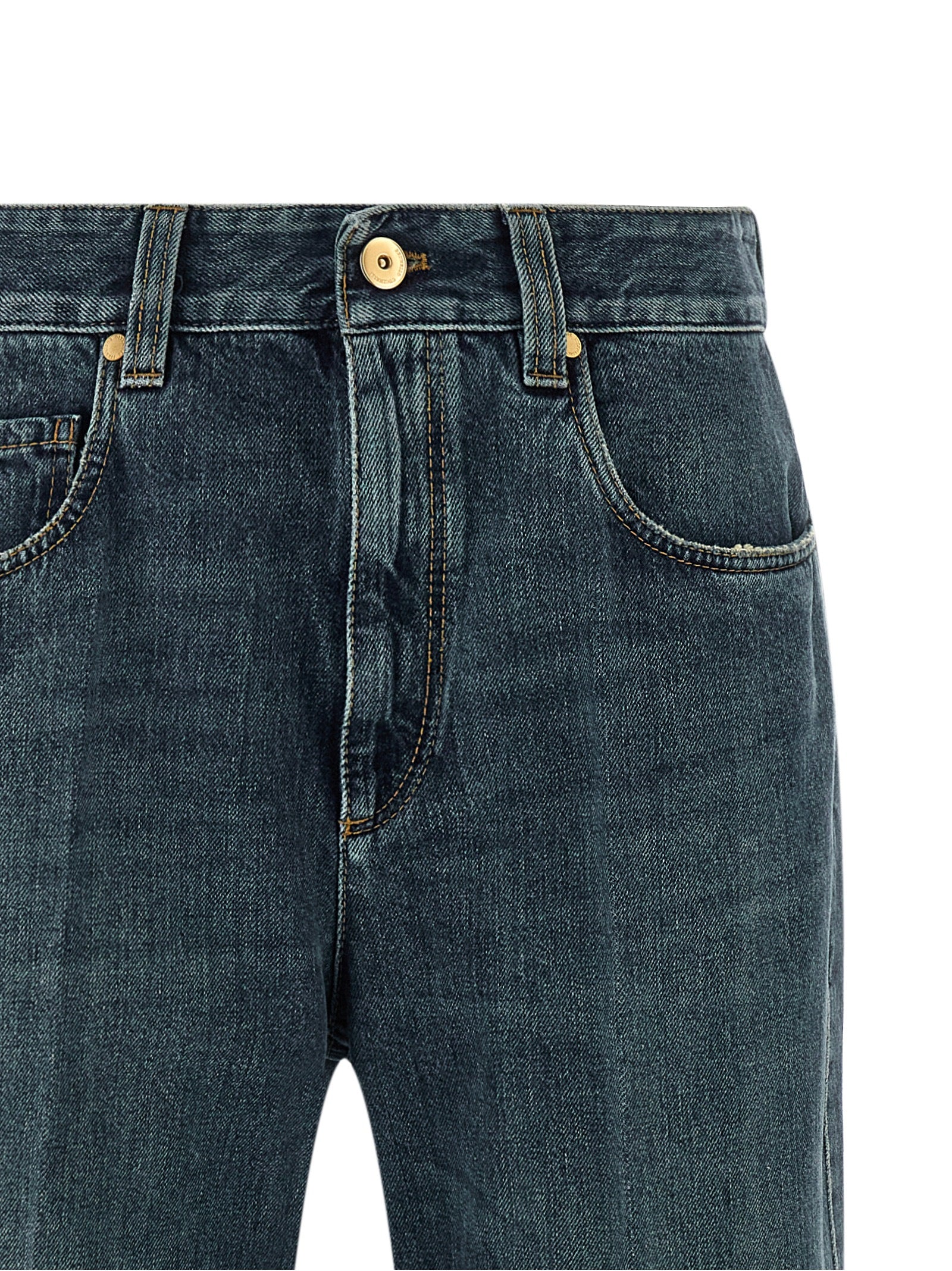 Brunello Cucinelli Blue Cotton Flared Jeans