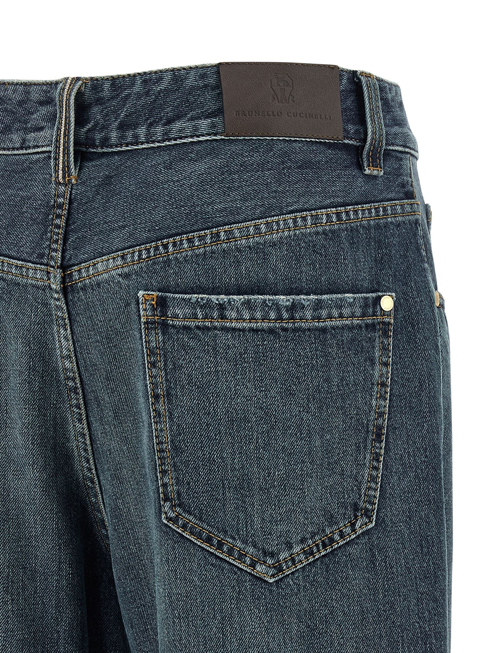 Brunello Cucinelli Blue Cotton Flared Jeans