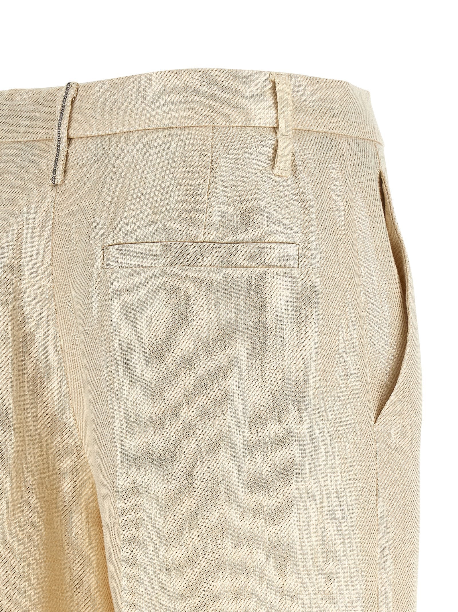 Brunello Cucinelli Gold Linen Casual Pants