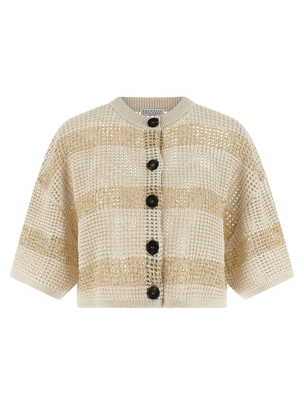 Brunello Cucinelli Beige Cotton Cardigan