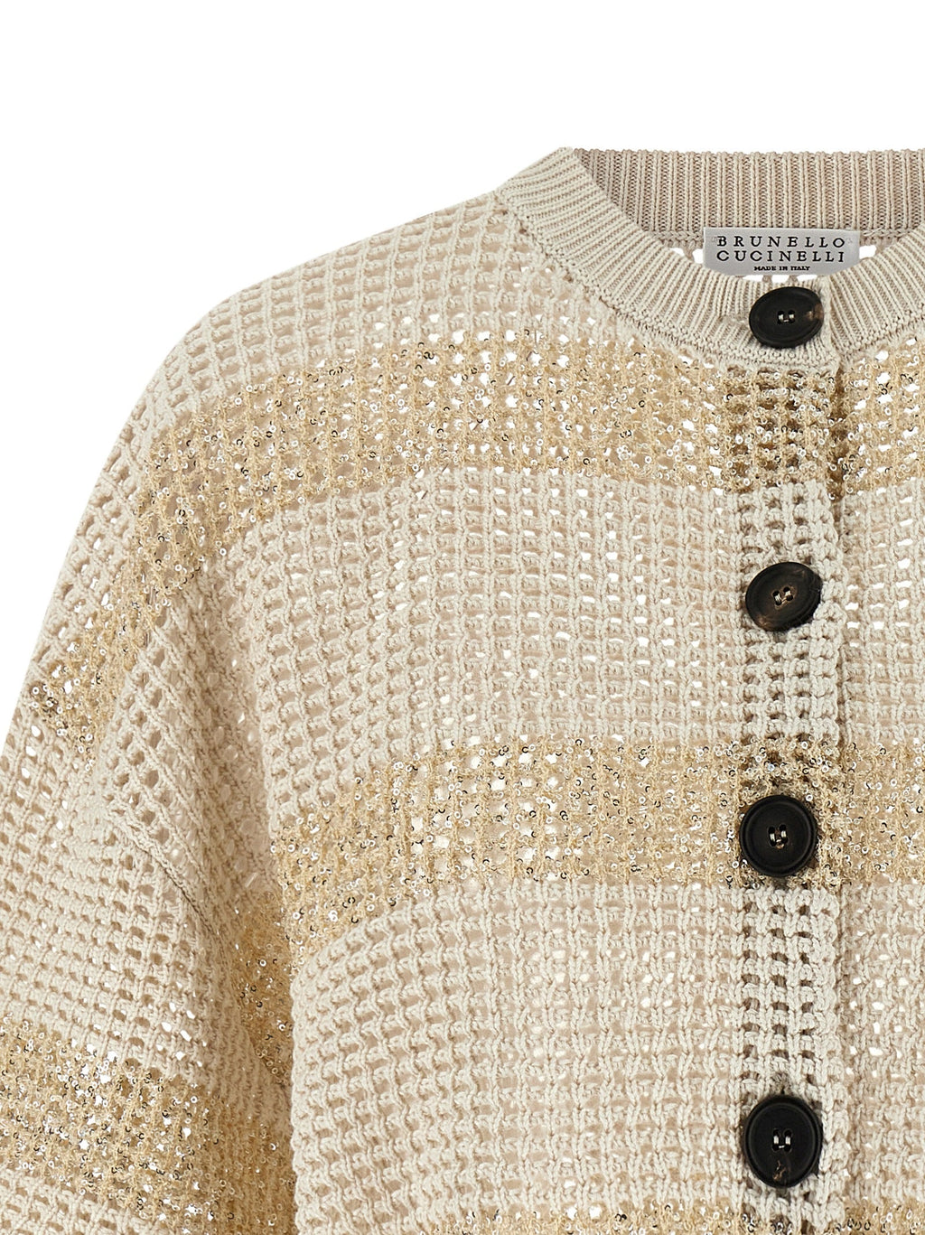 Brunello Cucinelli Beige Cotton Cardigan