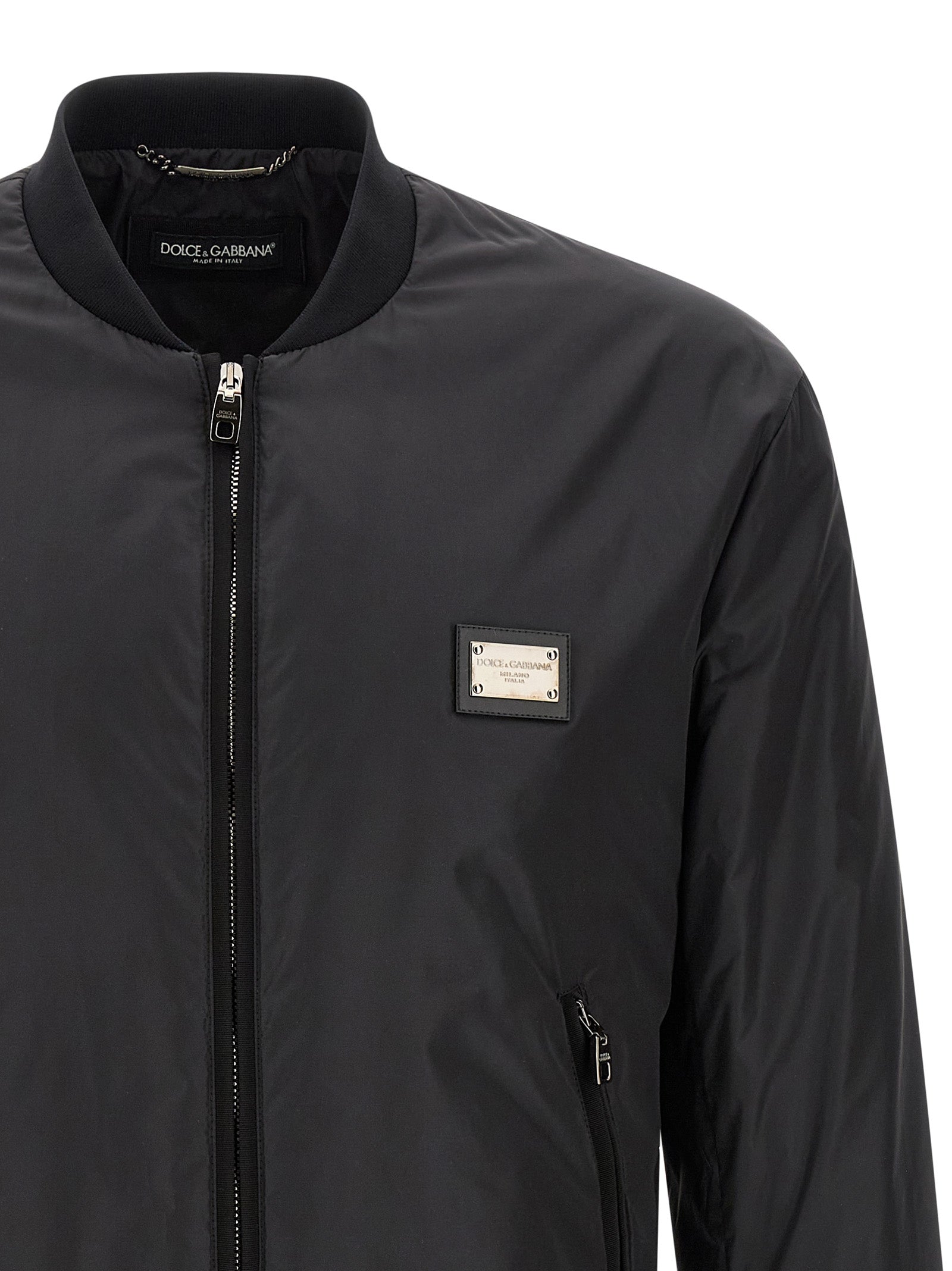 Dolce & Gabbana Black Polyamide Bomber