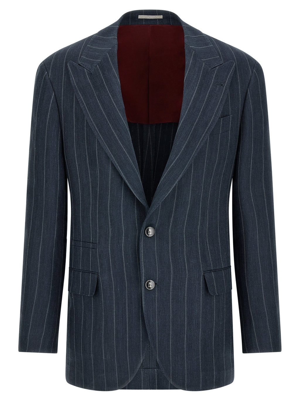 Brunello Cucinelli Blue Hemp Blazer