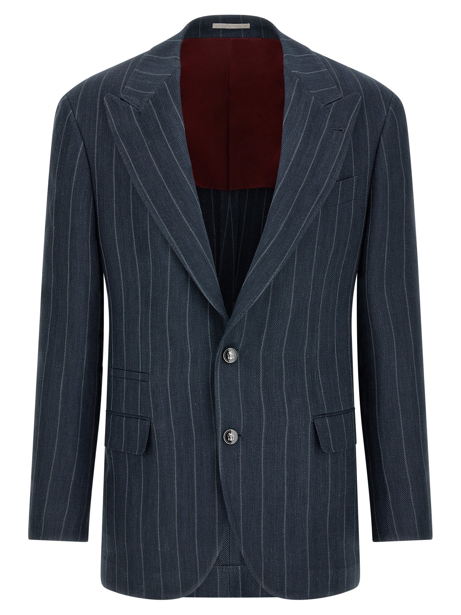 Brunello Cucinelli Blue Hemp Blazer