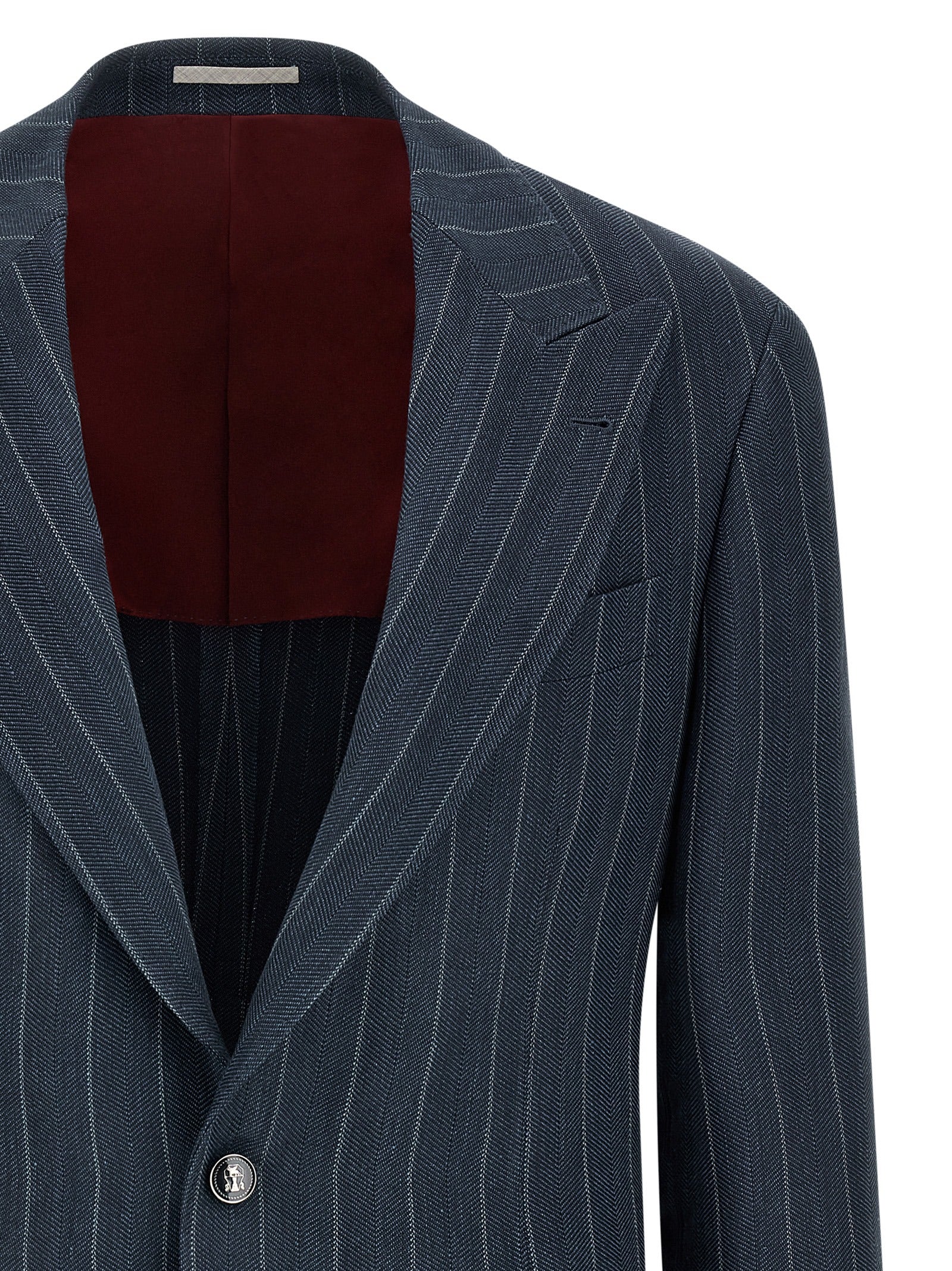 Brunello Cucinelli Blue Hemp Blazer