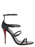 Christian Louboutin Black Goatskin Stiletto Heel Sandals