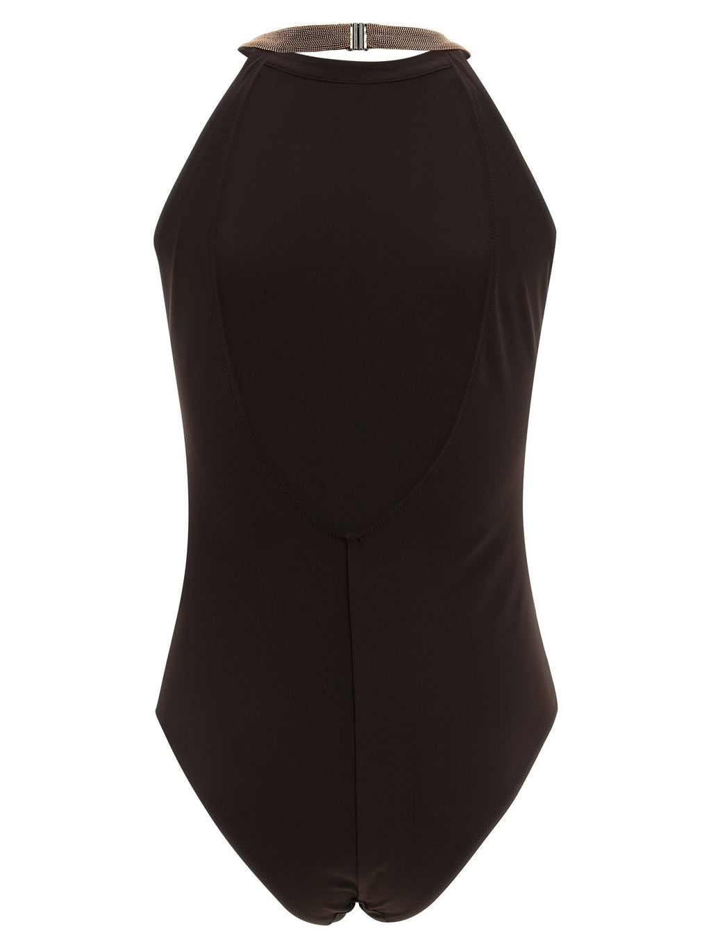 Brunello Cucinelli Brown Polyamide One-Piece Swimsuit