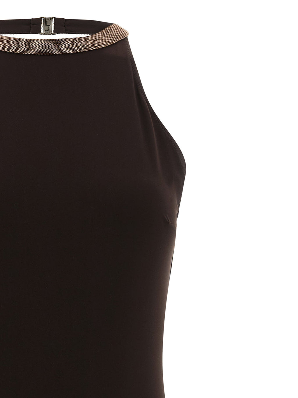 Brunello Cucinelli Brown Polyamide One-Piece Swimsuit