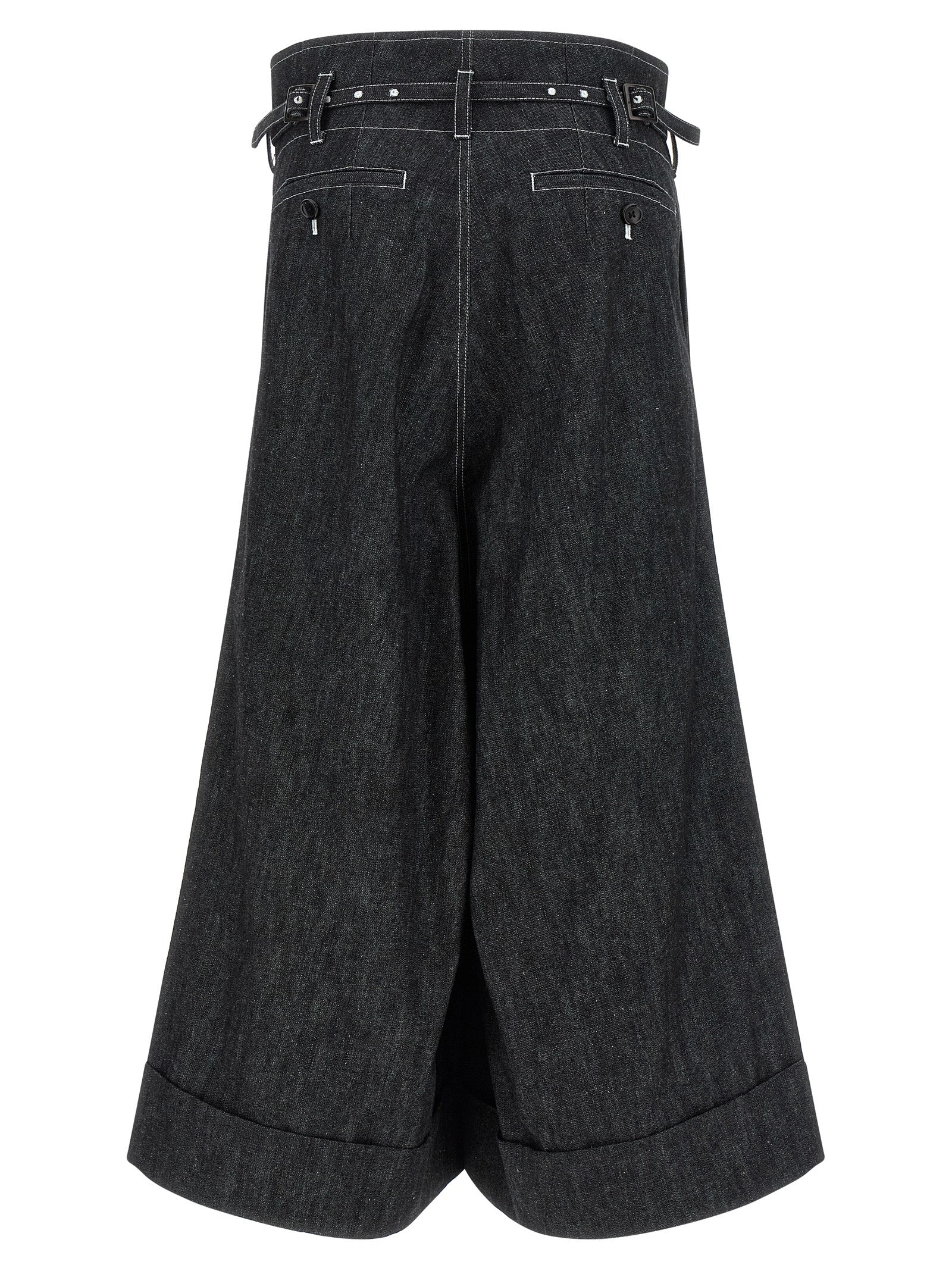 Junya Watanabe Black Cotton Bermuda Shorts