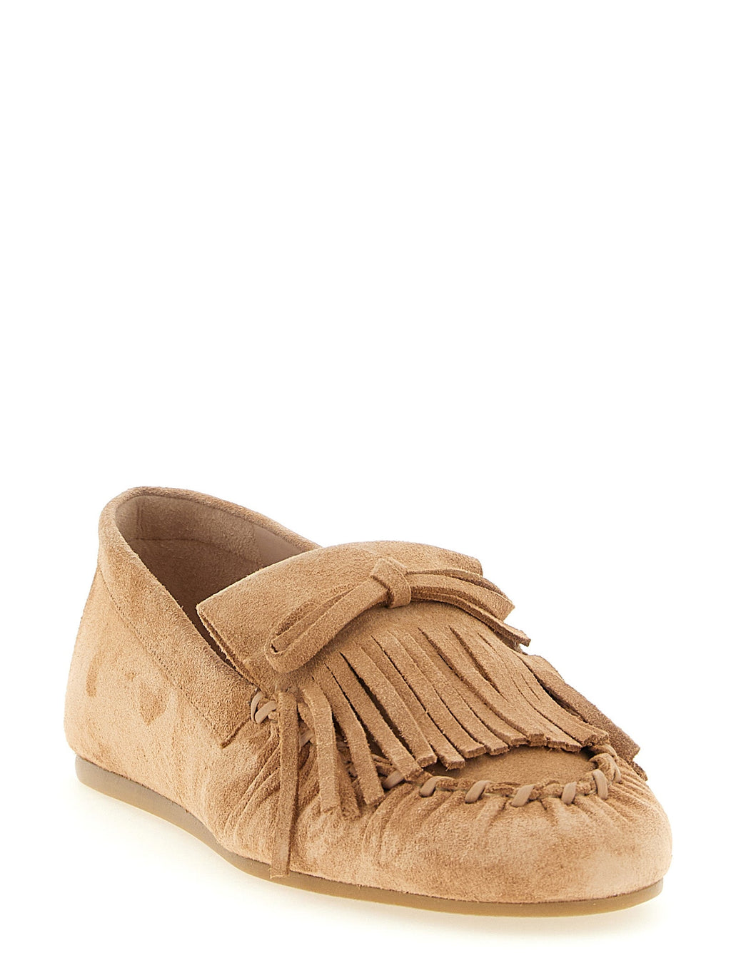 Stuart Weitzman Brown Calfskin Slip-On Loafers