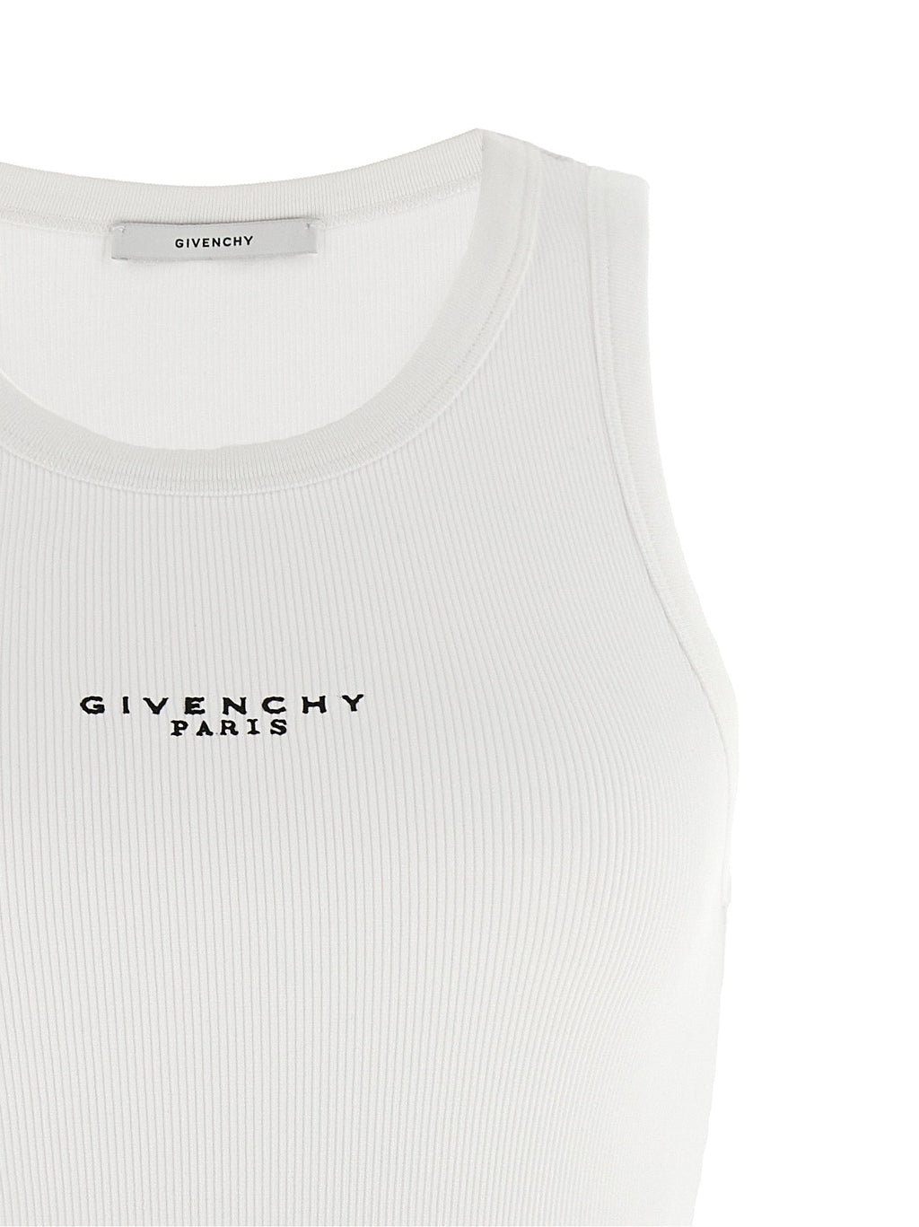 Givenchy White Cotton Sleeveles T-Shirt