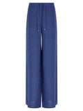 Max Mara Blue Linen Casual Pants
