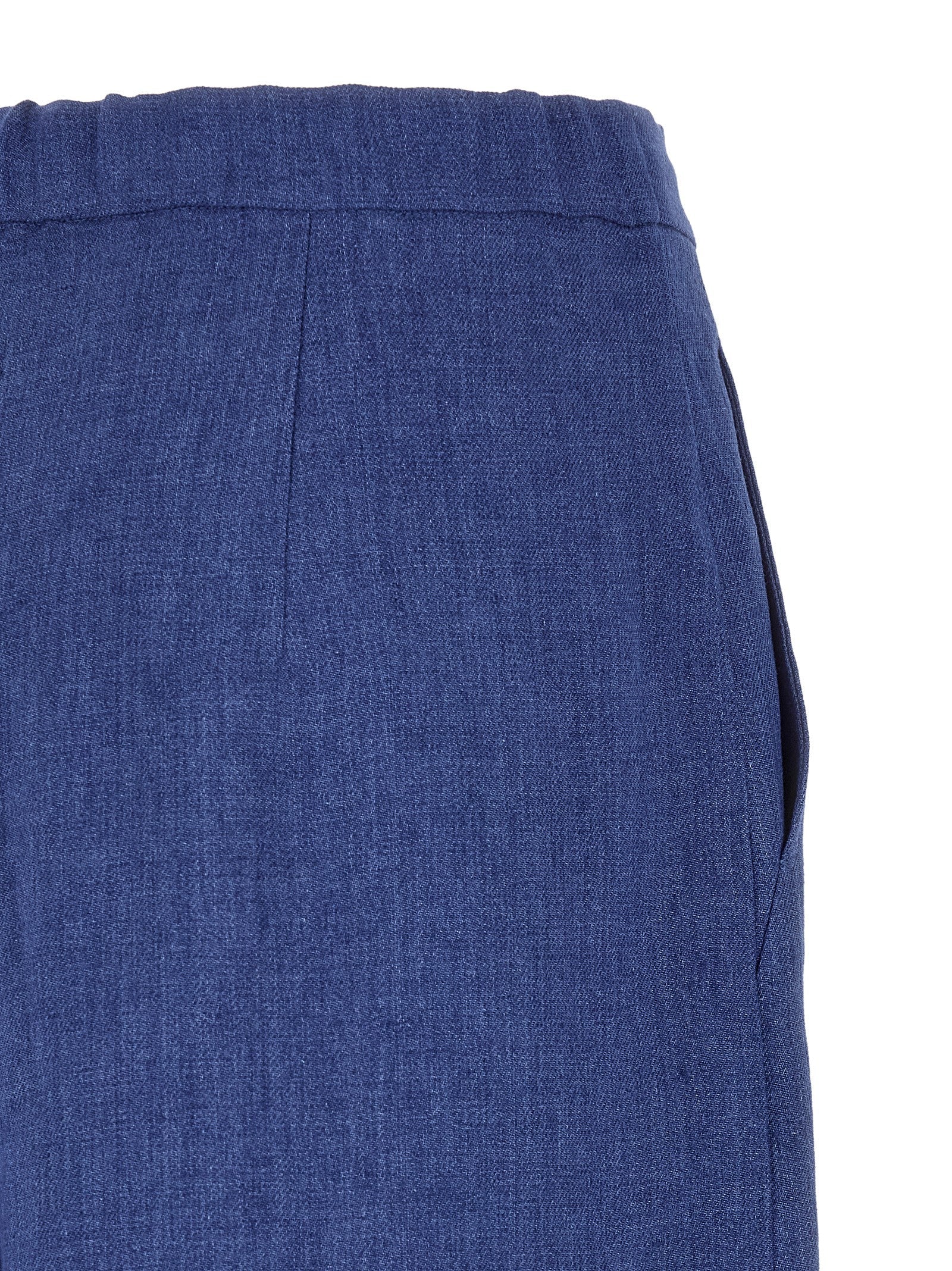 Max Mara Blue Linen Casual Pants