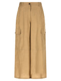 Max Mara Beige Linen Cargo Pants