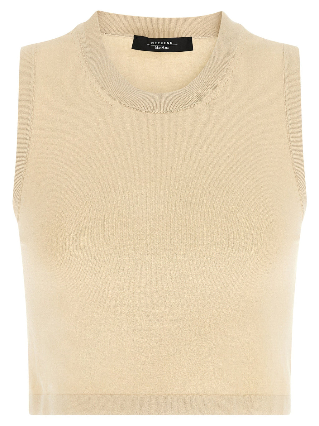 Max Mara Beige Viscose Sleeveles T-Shirt