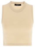 Max Mara Beige Viscose Sleeveles T-Shirt