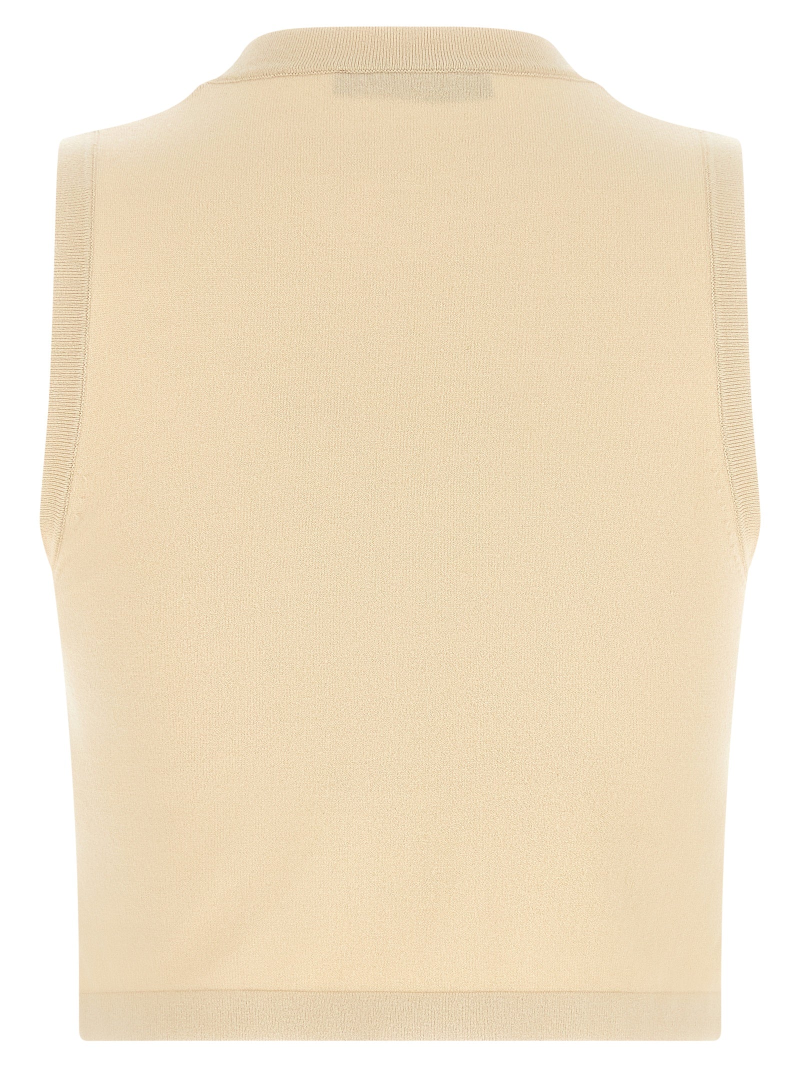 Max Mara Beige Viscose Sleeveles T-Shirt
