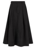 Brunello Cucinelli Black Cotton Midi Skirt