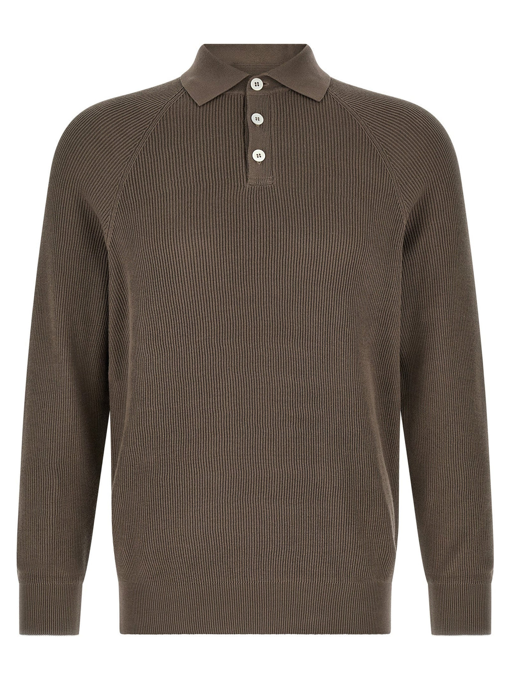 Brunello Cucinelli Brown Cotton Polo Shirt