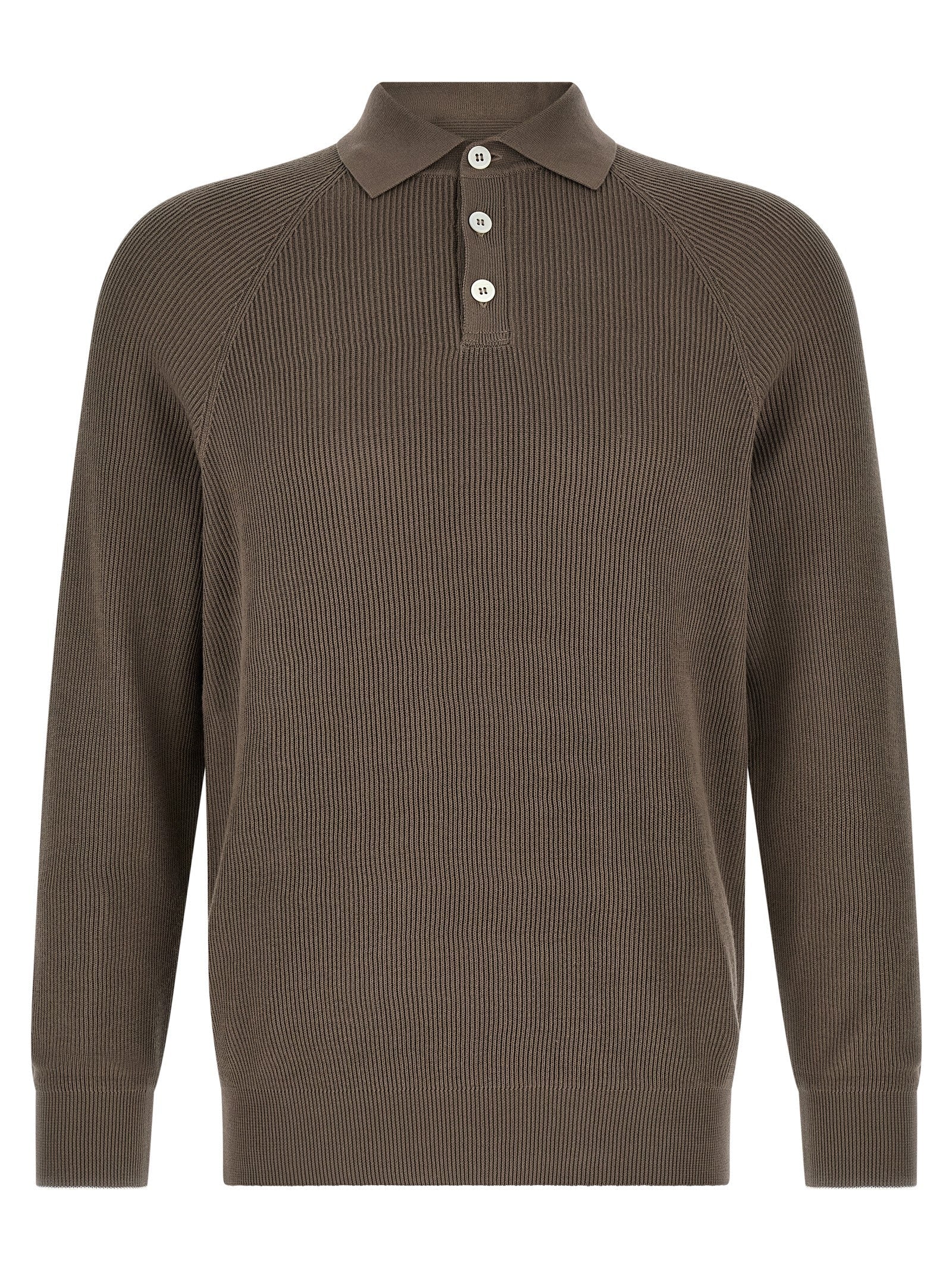 Brunello Cucinelli Brown Cotton Polo Shirt