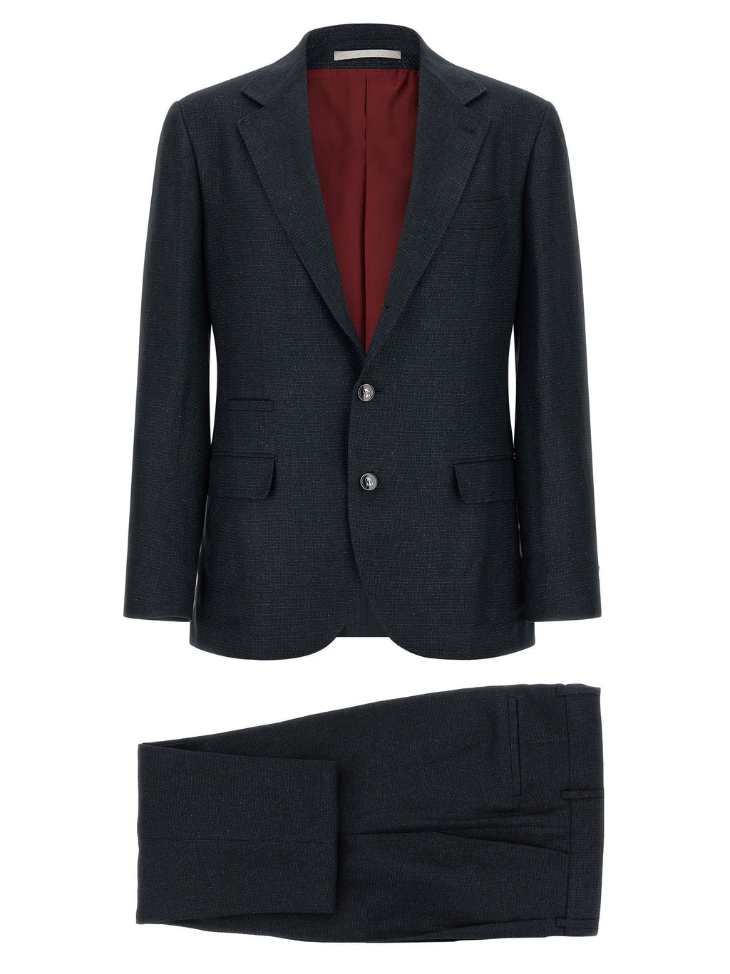 Brunello Cucinelli Blue Silk Two-Piece Suit