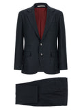 Brunello Cucinelli Blue Silk Two-Piece Suit