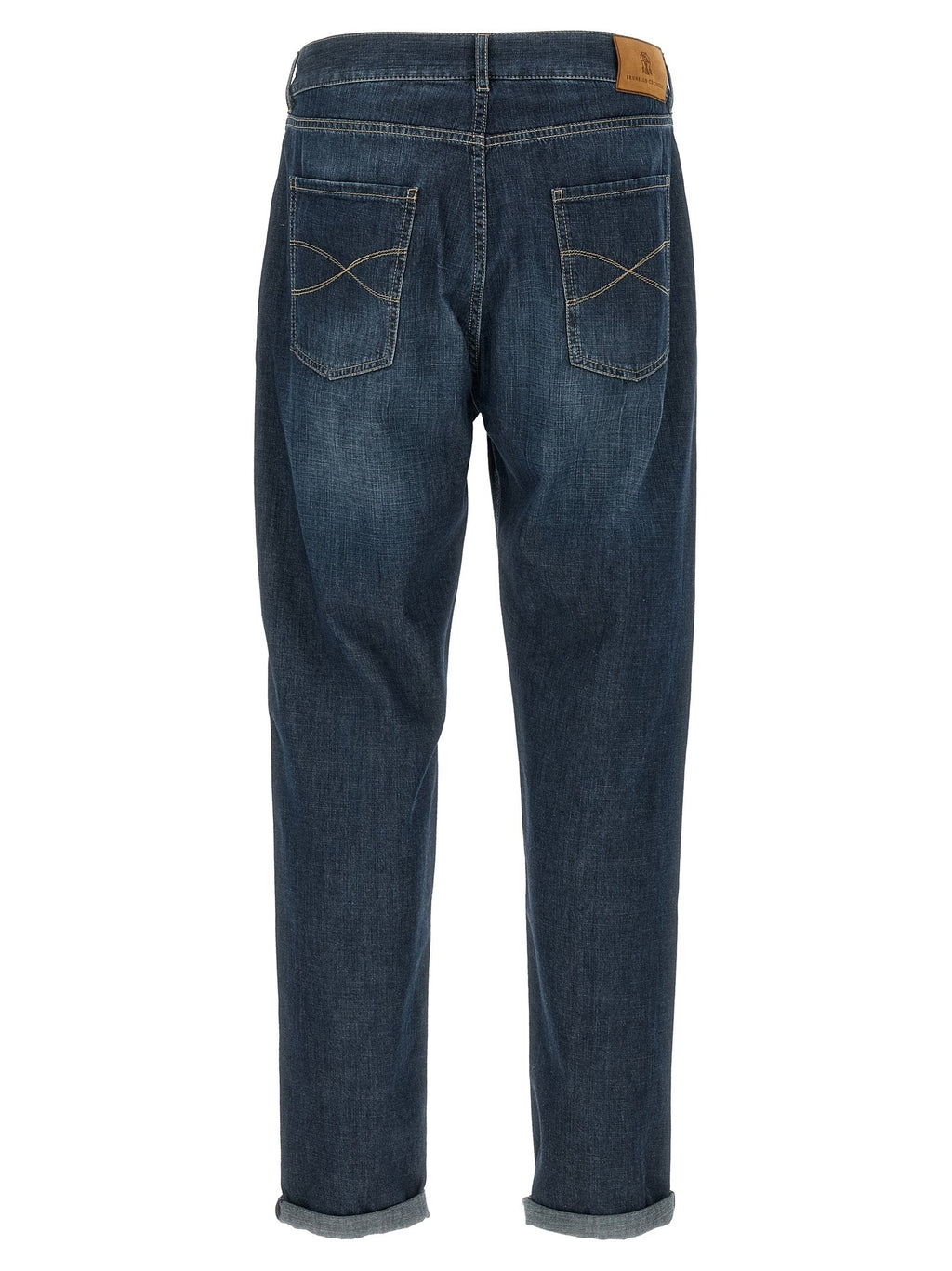 Brunello Cucinelli Blue Cotton Straight-Leg Jeans