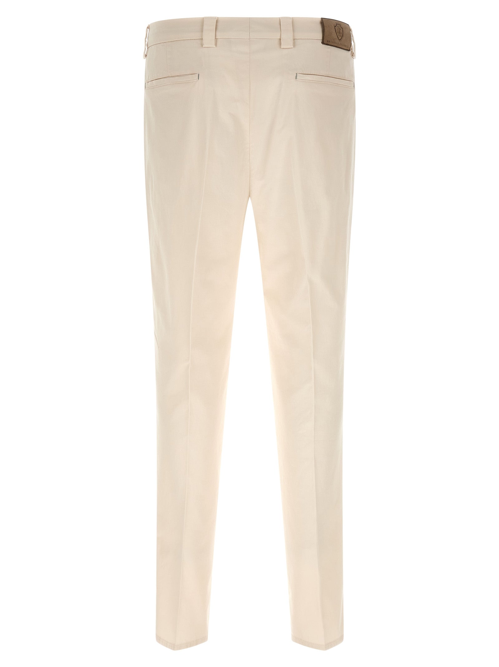 Brunello Cucinelli White Cotton Casual Pants
